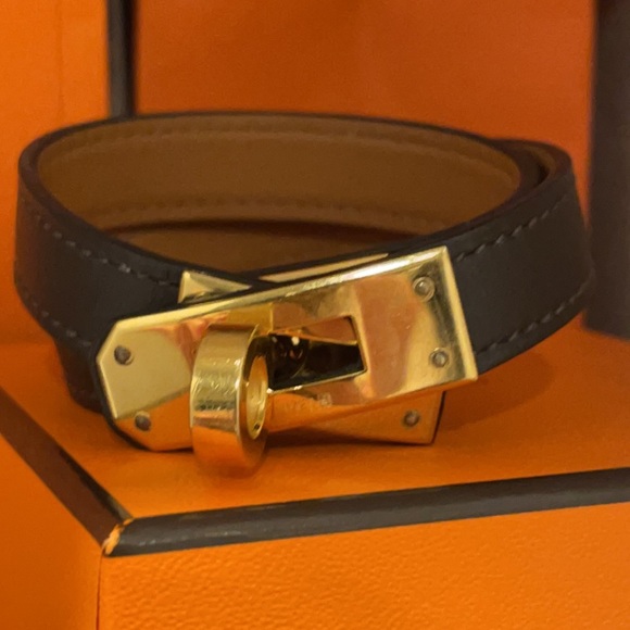 Excellent brown swift Kelly double tour bracelet - Picture 7 of 8